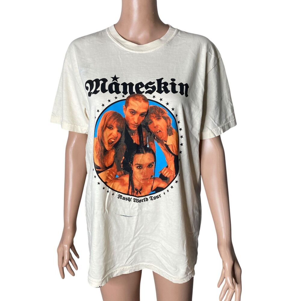 rare original Maneskin rush world tour Tshirt Mens Medium concert comfort colors